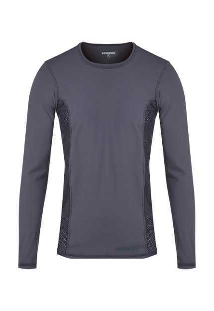 CMS0047-GRI Camiseta Manga Larga Deportiva Trail Hombre