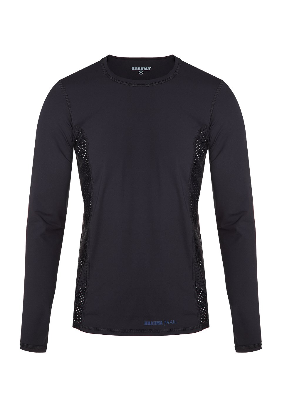 CMS0047-NEG Camiseta Deportiva Manga Larga Trail Hombre