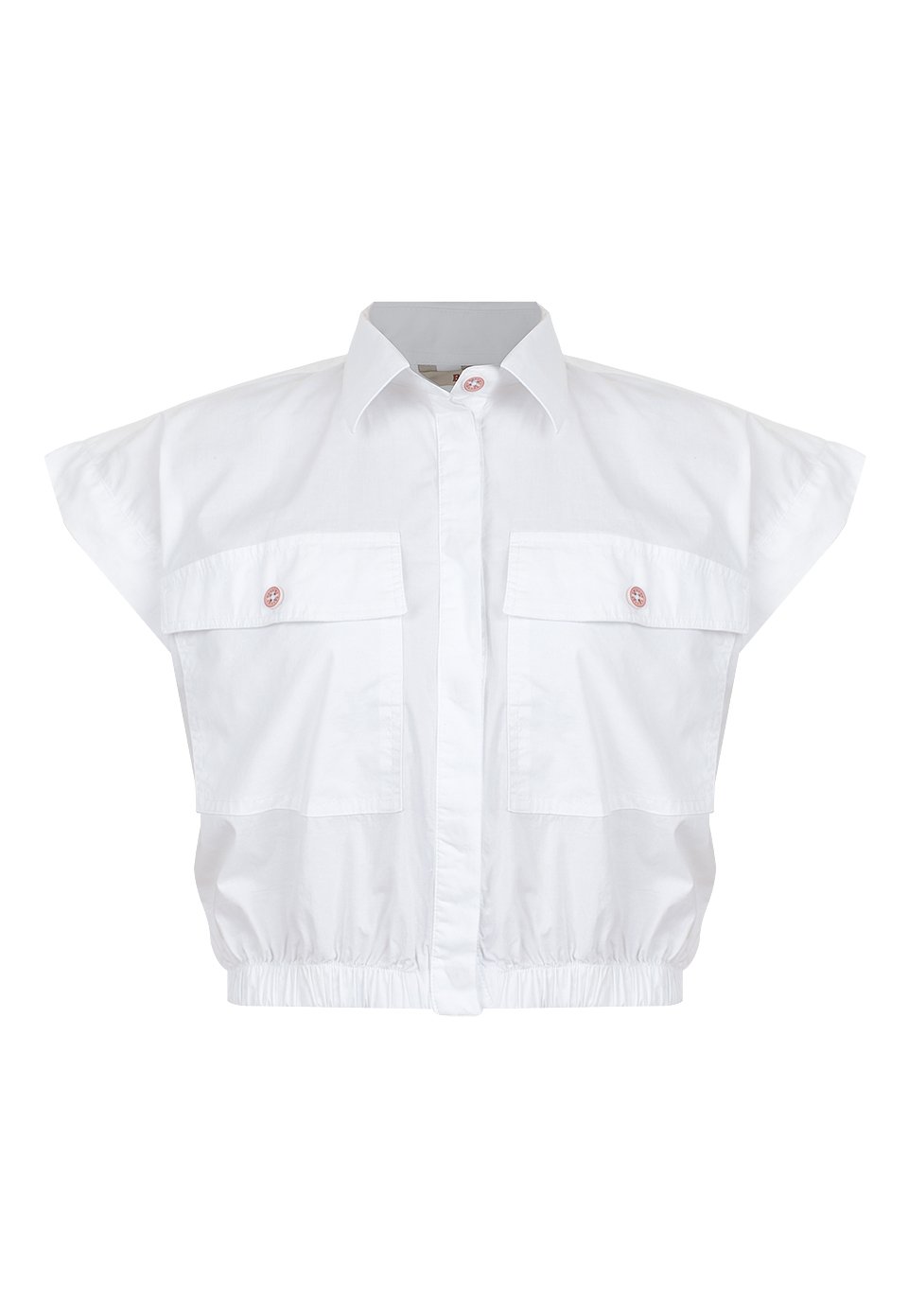 CAM0273-BLA Camisa Manga Corta Mujer
